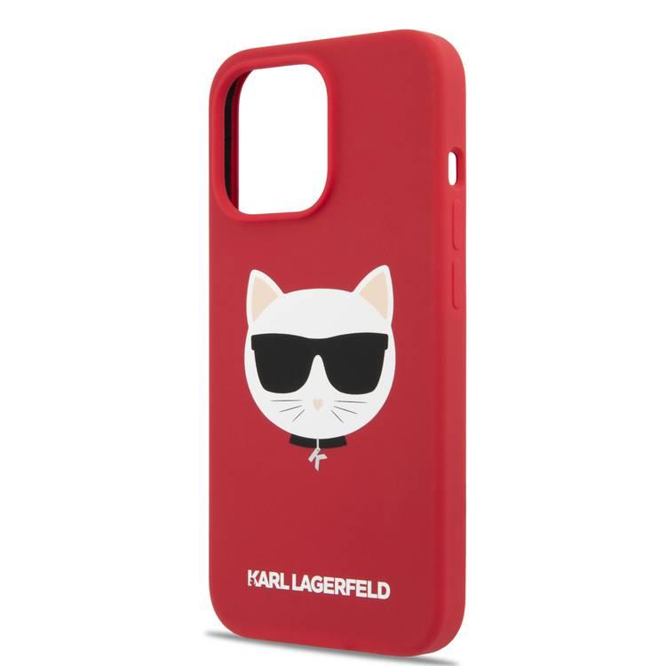 CG MOBILE Karl Lagerfeld Liquid Silicone Case Choupette Head Compatible for iPhone 13 Pro (6.1") Easy Access to All Ports, Anti-Scratch, Shock Absorption