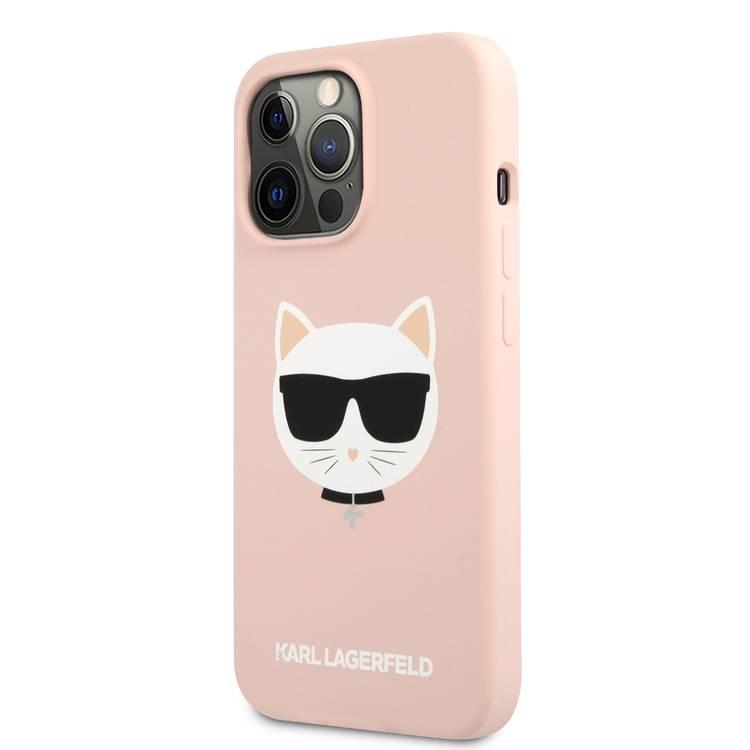 CG MOBILE Karl Lagerfeld Liquid Silicone Case Choupette Head Compatible for iPhone 13 Pro (6.1") Easy Access to All Ports, Anti-Scratch, Shock Absorption