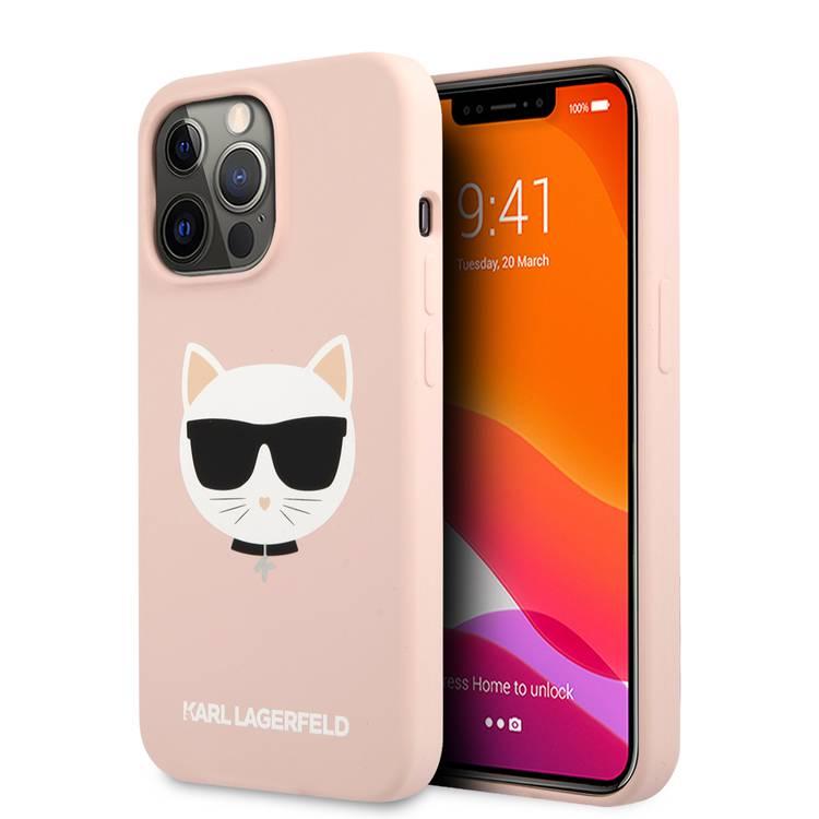 CG MOBILE Karl Lagerfeld Liquid Silicone Case Choupette Head Compatible for iPhone 13 Pro Max (6.7") Easy Access to All Ports, Anti-Scratch, Shock Absorption & Drop Protection Back Cover Suitable with Wireless Charging Officially Licensed