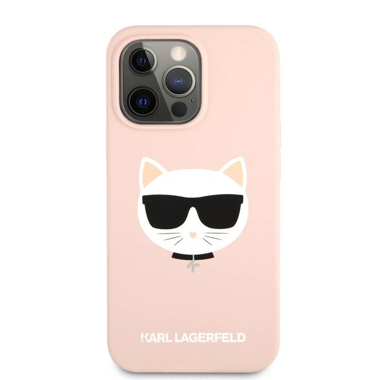 CG MOBILE Karl Lagerfeld Liquid Silicone Case Choupette Head Compatible for iPhone 13 Pro Max (6.7") Easy Access to All Ports, Anti-Scratch, Shock Absorption