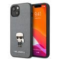 CG MOBILE Karl Lagerfeld PU Saffiano Case With Metal Pin Ikonik Compatible for iPhone 13 (6.1") Easy Access to All Ports, Anti-Scratch, Shock Absorption & Drop Protection