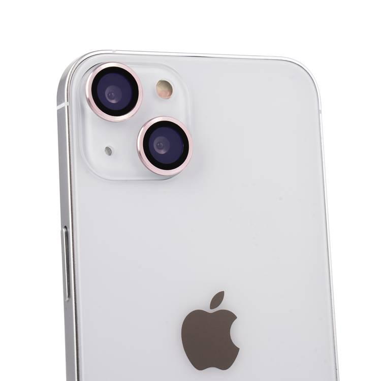 ديفيا واقي عدسات أحجار كريمة (قطعتان) متوافق مع iPhone 13 (6.1 بوصة) سبائك الألومنيوم + واقي عدسة الكاميرا من الزجاج المقوى ، مقاوم للانفجار والخدش - وردي
