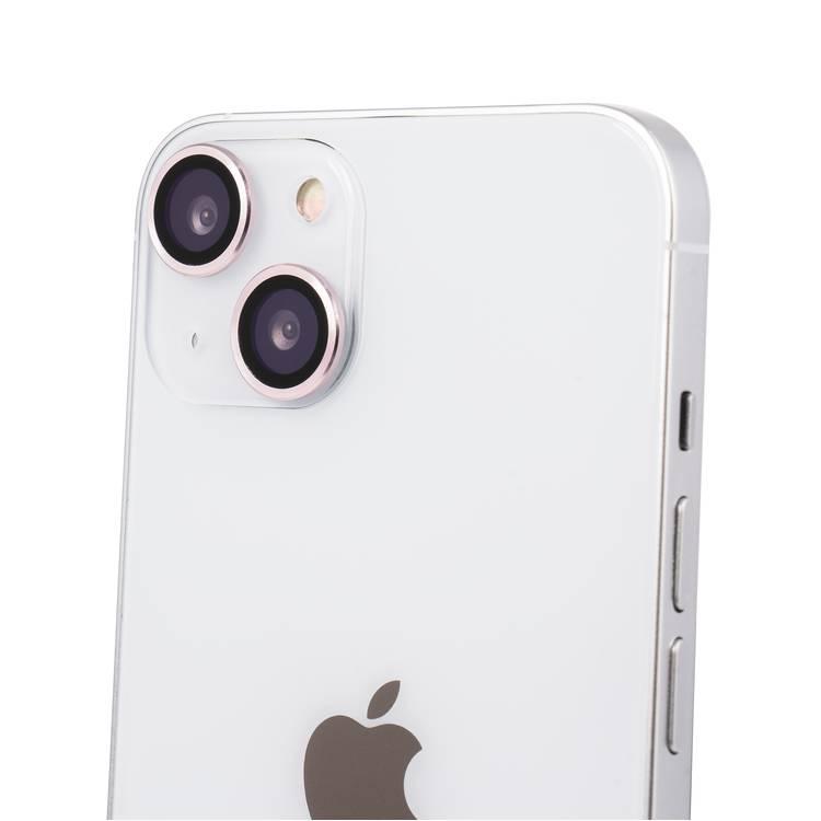 ديفيا واقي عدسات أحجار كريمة (قطعتان) متوافق مع iPhone 13 (6.1 بوصة) سبائك الألومنيوم + واقي عدسة الكاميرا من الزجاج المقوى ، مقاوم للانفجار والخدش - وردي