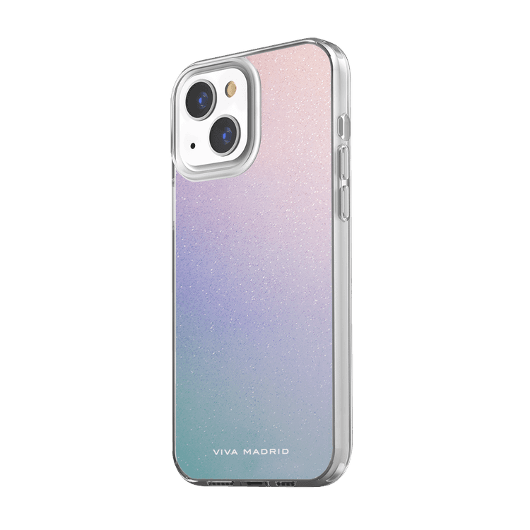 Viva Madrid Ombre Hybrid Anti-Shock TPU/PC Air Pockets Case with Embedded Silver Glitters  Compatible for iPhone 13 (6.1") Scratch Resistant, 360º Full Protection
