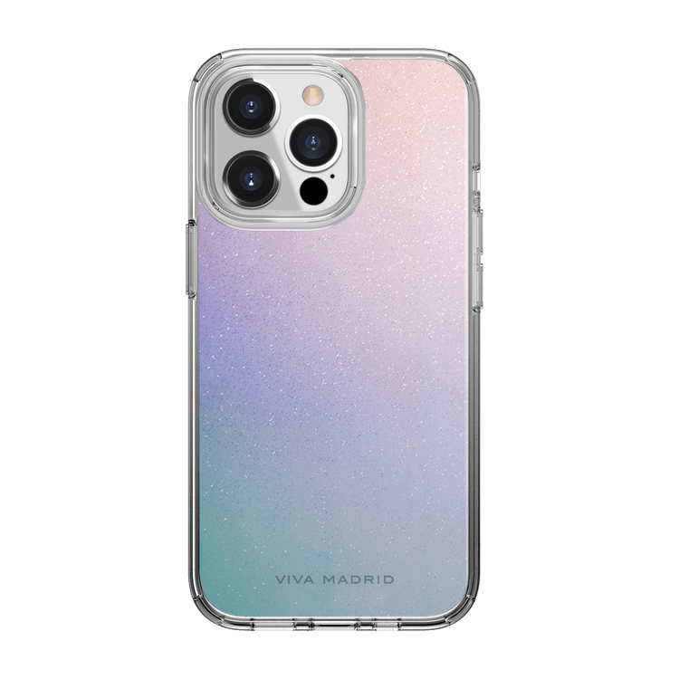 Viva Madrid Ombre Hybrid Anti-Shock TPU/PC Air Pockets Case with Embedded Silver Glitters  Compatible for iPhone 13 Pro Max (6.7") Scratch Resistant, 360º Full Protection, Easy Access to All Ports, 3ft. Shockproof Back Cover