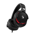 Bloody M550 Dynamic Hifi Gaming Headphones with Hybrid Diaphragm, In-Line Mic & Detachable Cable, Foldable Design, Tangle-Free Cube Braided Cable - Black / Red