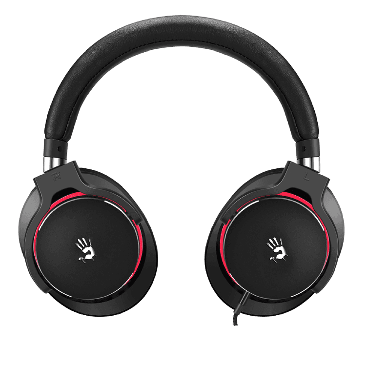 سماعات الألعاب Bloody M550 Dynamic Hifi مع غشاء هجين ، ميكروفون مدمج وكابل قابل للفصل ، تصميم قابل للطي ، كابل مضفر بدون تشابك - أسود / أحمر