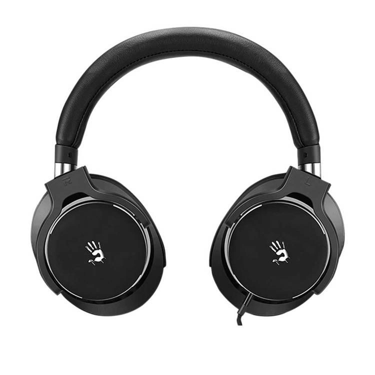 Bloody M550 Dynamic Hifi Gaming Headphones with Hybrid Diaphragm, In-Line Mic & Detachable Cable, Foldable Design, Tangle-Free Cube Braided Cable - Black / Gray