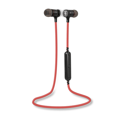 CG MOBILE Ferrari Training Wireless Earphone with Red Wire & Built-in Magnet, Smart Noise Reduction Headset Suitable for Running, Cycling, Working Out at The Gym, & Other Fitness Activities Officially Licensed