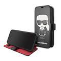 CG MOBILE Karl Lagerfeld Full Body Ikonik Booktype Case with Credit Card Slots Compatible for iPhone 11 Pro (5.8") Easy Access to All Ports, Scratch Resistant, Drop Protection & Shock Absorbent Back Cover Officially Licensed