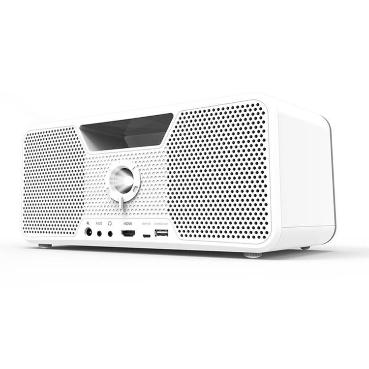 Dashbon Flicks 140 Cordless BoomBox Projector with Versatile HDMI Connection & Bluetooth 4.0 Hi-Fi Audio, Ultra-bright LED Projector with Long-lasting Battery