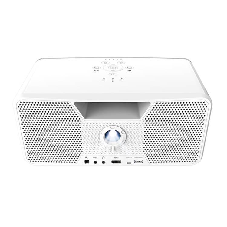 Dashbon Flicks 140 Cordless BoomBox Projector with Versatile HDMI Connection & Bluetooth 4.0 Hi-Fi Audio, Ultra-bright LED Projector with Long-lasting Battery