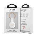 CG MOBILE Guess Silicone Classic Logo Case with Keychain for Airtag, Anti-Lost Holder with Key Ring, Easy to Attach Keys, Backpacks, Liner Bags Officially Licensed White