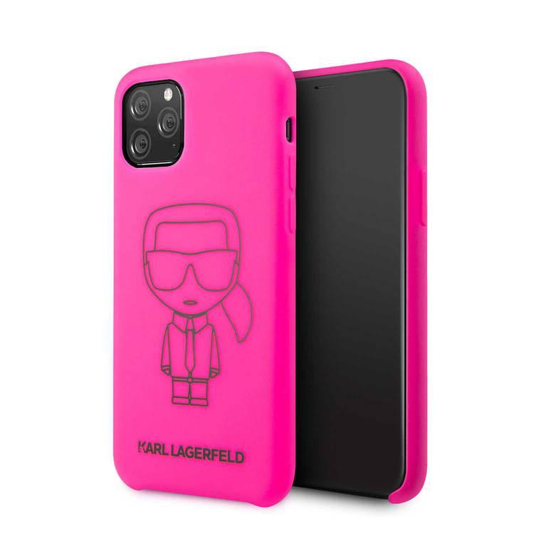 CG MOBILE Karl Lagerfeld Ikonik Silicone Case Compatible for iPhone 11 Pro (5.8") Easy Access to All Ports (Cameras, Buttons and Speakers) Scratch Resistant, Drop Protection & Shock Absorbent Back Cover Officially Licensed