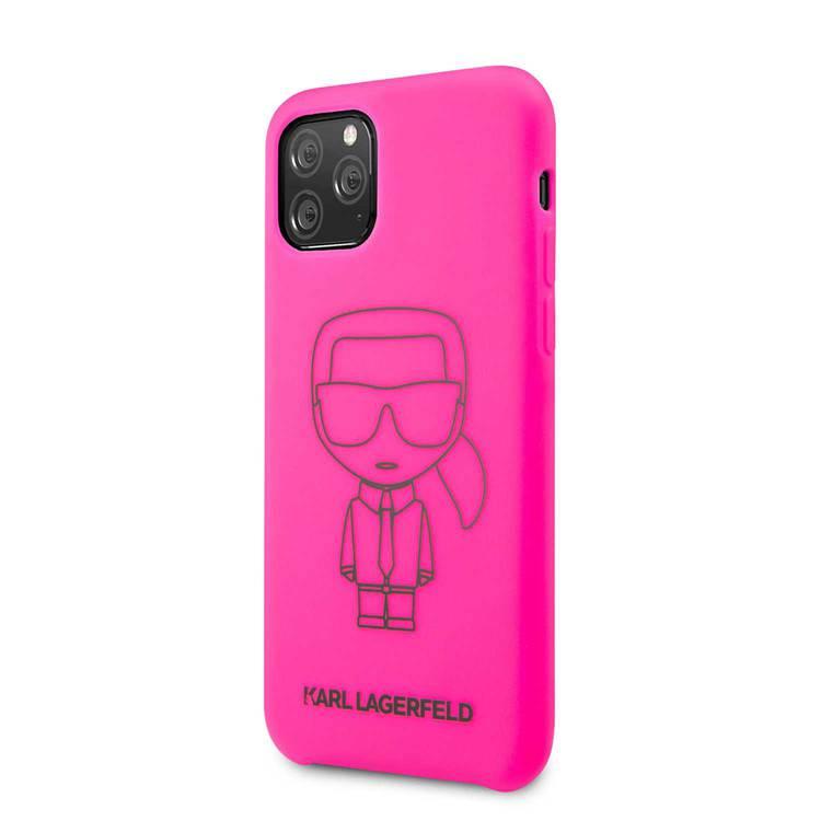 CG MOBILE Karl Lagerfeld Ikonik Silicone Case Compatible for iPhone 11 Pro (5.8") Easy Access to All Ports (Cameras, Buttons and Speakers) Scratch Resistant, Drop Protection