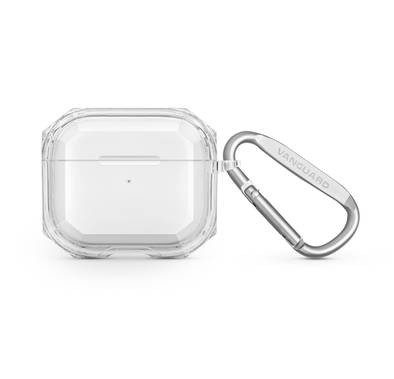 Viva Madrid AirGuard Case with Silver Anti-Lost Keychain Compatible for AirPods 3, Anti-Scratch, Drop Resistant, Dustproof & Absorbing Protective Silicone Cover Suitable with Wireless Charging