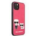 CG MOBILE Karl Lagerfeld PU Leather Case Karl & Choupette Bodies Embossed Compatible for iPhone 13 (6.1") Easy Access to All Ports, Scratch Resistant, Drop Protection
