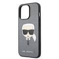 CG MOBILE Karl Lagerfeld PU Saffiano Case with Embossed Karl`s Head Compatible for iPhone 13 Pro Max (6.7") Easy Access to All Ports, Scratch Resistant, Drop Protection Back Cover