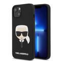 CG MOBILE Karl Lagerfeld Liquid Silicone Case Karl`s Head Compatible for iPhone 13 Mini (5.4") Shock & Scratch Resistant, Easy Access to All Ports, Drop Protection Back Cover
