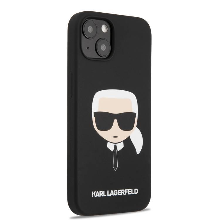 CG MOBILE Karl Lagerfeld Liquid Silicone Case Karl`s Head Compatible for iPhone 13 Mini (5.4") Shock & Scratch Resistant, Easy Access to All Ports, Drop Protection Back Cover