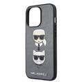 CG MOBILE Karl Lagerfeld PU Saffiano Case with Embossed Karl & Choupette Head Compatible for iPhone 13 Pro (6.1") Scratch Resistant, Easy Access to All Ports, Drop Protection
