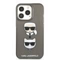 CG MOBILE Karl Lagerfeld TPU Full Glitter Case with Embossed Karl & Choupette Head Compatible for iPhone 13 Pro (6.1") Scratch Resistant, Easy Access to All Ports, Drop