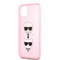 CG MOBILE Karl Lagerfeld TPU Full Glitter Case with Embossed Karl & Choupette Head Compatible for iPhone 13 (6.1") Scratch Resistant, Easy Access to All Ports, Drop