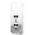 CG MOBILE Karl Lagerfeld Liquid Glitter Case Karl And Choupette Head Compatible for iPhone 13 (6.1") Easy Access to All Ports, Scratch Resistant, Drop Protection Back Cover
