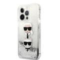 CG MOBILE Karl Lagerfeld Liquid Glitter Case Karl And Choupette Head Compatible for iPhone 13 Pro (6.1") Easy Access to All Ports, Scratch Resistant, Drop Protection Back Cover