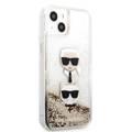 CG MOBILE Karl Lagerfeld Liquid Glitter Case Karl And Choupette Head Compatible for iPhone 13 (6.1") Easy Access to All Ports, Scratch Resistant, Drop Protection Back Cover