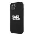CG MOBILE Karl Lagerfeld Liquid Silicone Case Stack Logo Compatible for iPhone 13 (6.1") Easy Access to All Ports, Scratch Resistant, Drop Protection Back Cover
