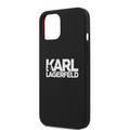 CG MOBILE Karl Lagerfeld Liquid Silicone Case Stack Logo Compatible for iPhone 13 (6.1") Easy Access to All Ports, Scratch Resistant, Drop Protection Back Cover