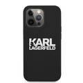 CG MOBILE Karl Lagerfeld Liquid Silicone Case Stack Logo Compatible for iPhone 13 Pro Max (6.7") Easy Access to All Ports, Scratch Resistant, Drop Protection Back Cover Suitable with Wireless Charging Officially Licensed