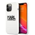 CG MOBILE Karl Lagerfeld Liquid Silicone Case Stack Logo Compatible for iPhone 13 Pro (6.1") Easy Access to All Ports, Scratch Resistant, Drop Protection Back Cover