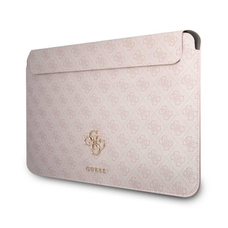 CG MOBILE Guess 4G Big Logo Computer Sleeve 13" Elegant Notebook Bag for MacBook, Portable Storage Bag Suitable for Outdoor, Business, Office, School Officially Licensed Pink