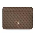 CG MOBILE Guess 4G Big Logo Computer Sleeve 13" Elegant Notebook Bag for MacBook, Portable Storage Bag Suitable for Outdoor, Business, Office, School Officially Licensed Brown