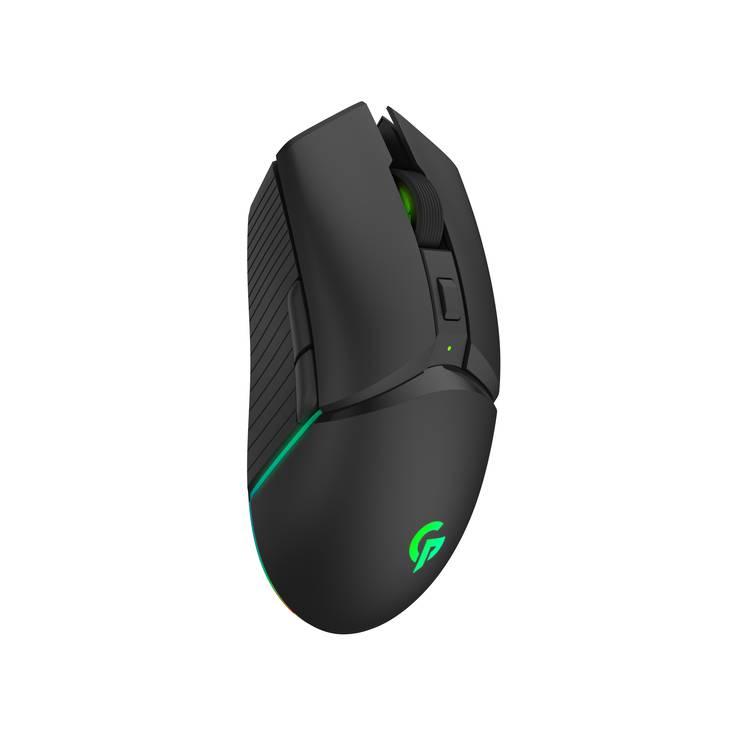 Porodo Gaming 7D Wireless 2.4G RGB Gaming Mouse 10000 DPI with Built-In Rechargable Battery 600mAh, 100 IPS Tracking Speed, Breathing Lighting Mouse Suitable with Computer - Black