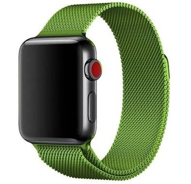 iGuard by Porodo Metal Mesh Band for Smart Watch, Fit & Comfortable Replacement Wrist Band, Adjustable Straps Compatible for Apple Watch 44mm / 42mm - Green