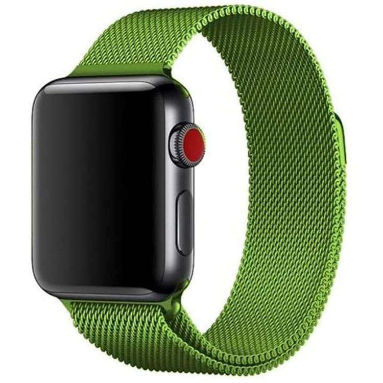 iGuard by Porodo Metal Mesh Band for Smart Watch, Fit & Comfortable Replacement Wrist Band, Adjustable Straps Compatible for Apple Watch 44mm / 42mm - Green