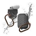 Elago Waterproof Active Case Compatible for Apple Airpods, Waterproof & Dustproof, Convenient for Charging, Aluminum Carabiner for Belt Strap/Bag, Impact Resistant - Dark Gray