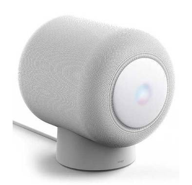 Elago HomePod Silicone Stand, Touch Control & LED Panel, Easy to Use, Supports Home Pod without Interrupting Sound Quality, Shock Absorbing, Ergonomically Designed - White