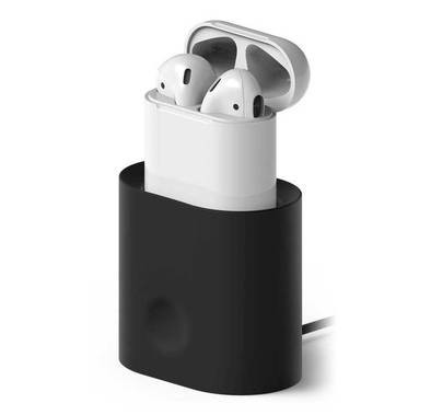 Elago Charging Station for Airpods Case, Premium Silicone, Exact Fit, Scratch Resistant, Detailed Design, Compatible with Lightning Cable, Made of Non-Toxic Material
