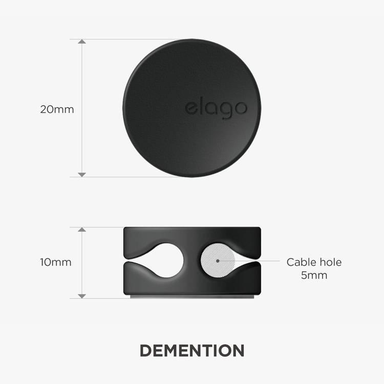 Elago Cable Managament Button, Compatible with Different types of Cables, Power Cord, TV Cable, USB Cable, Home and Office, Desktop Cable, Earphones Organizer, Organized - Black