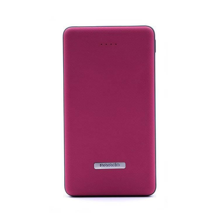 Porodo Dual USB Universal Power Bank 10000mAh with Rubberized Surface, Compact Slim Design Portable Charger Powerbank with LED Battery Indicator Compatible for Smartphones - Red
