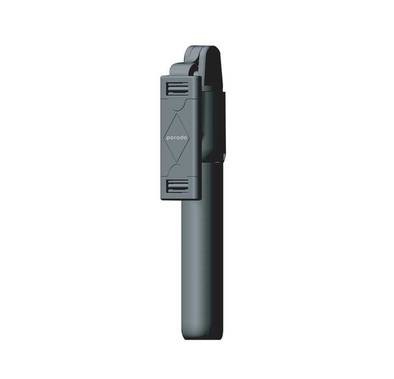 Porodo Bluetooth Selfie Stick with Integrated Foldable Tripod & Remote Shutter Compatible for Smartphones - Non-Slip Adjustable Rubber Feet - 70cm Extendable Monopod - Black