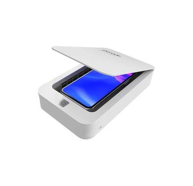 Porodo Multi-Purpose UV Sanitizer Hub (7.6") Inner Tray Size with Aroma Diffuser - 360 Sanitizer Kills Virus & Bacteria - Disinfection for Mobile Phones/Keys/Watches/Masks - White