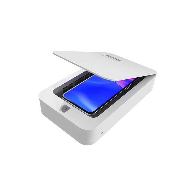 Porodo Multi-Purpose UV Sanitizer Hub (7.6") Inner Tray Size with Aroma Diffuser - 360 Sanitizer Kills Virus & Bacteria - Disinfection for Mobile Phones/Keys/Watches/Masks - White