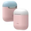 Elago Duo Case for Airpods, 3-in-1 Pastel Color, High Quality Silicone, Shock Resistant, Scratch Resistant, Supports Wireless Charging - Body-Pink / Top-White,Pastel Blue