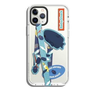 Elago Phone Strap for Smartphones, Stays Securely Attached, Avoids Drops, Double Sided Design for Variation, More Freedom to do more w/ Secure Strap - Blue Strap & Shark