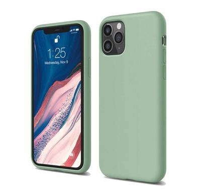 Elago Silicone Case Compatible w/ iPhone 11 Pro, Full Protection, Slim &Lightweight, Anti-Fingerprints, Dirt&Scratch Proof, Raised Lip for Camera &Screen Protection - Pastel Green